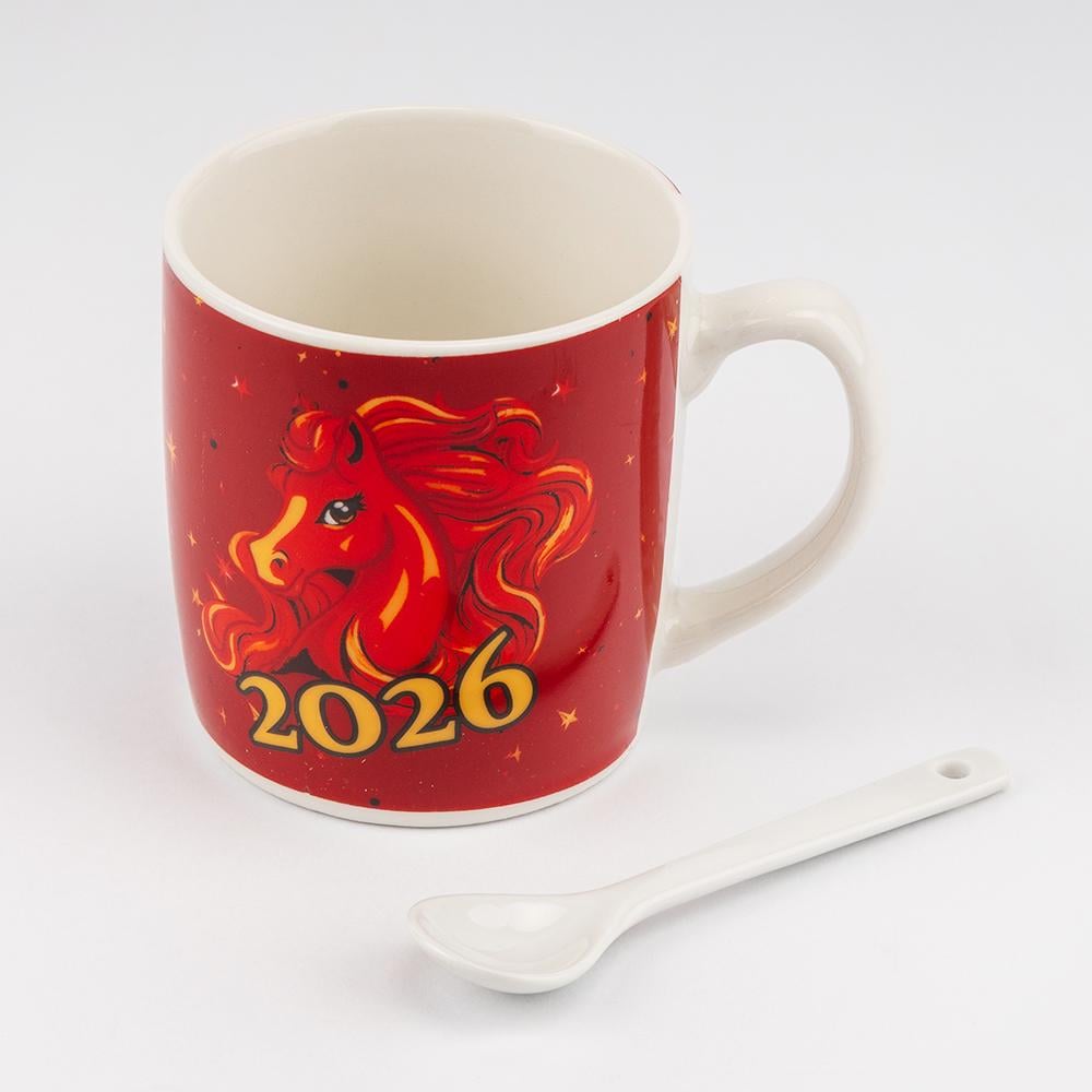 Чашка з ложечкою Символ 2026 Вогняний Кінь 200 мл (9250-004) - фото 5 Чашка з ложечкою Символ 2026 Вогняний Кінь 200 мл (9250-004) - фото 5