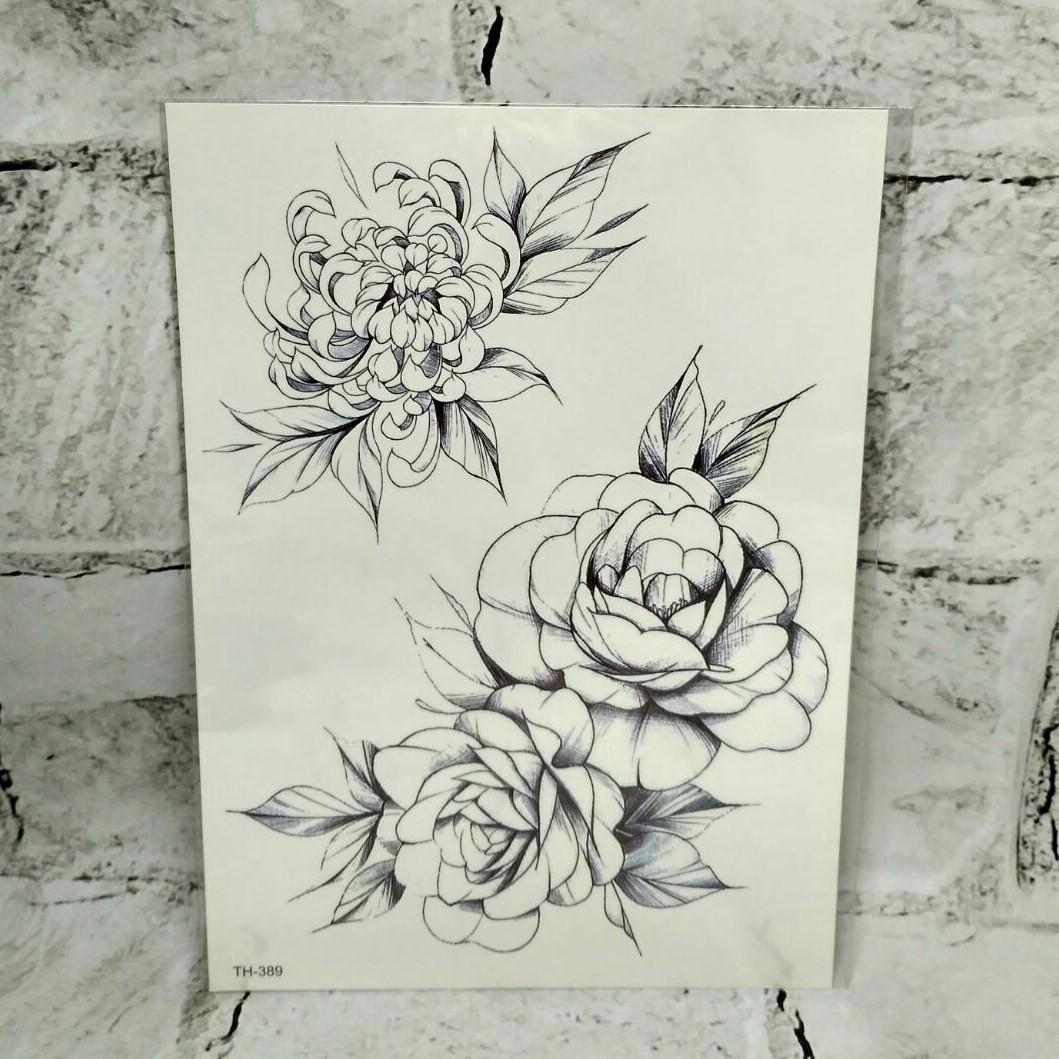 Временные тату Цветы (TH-389)