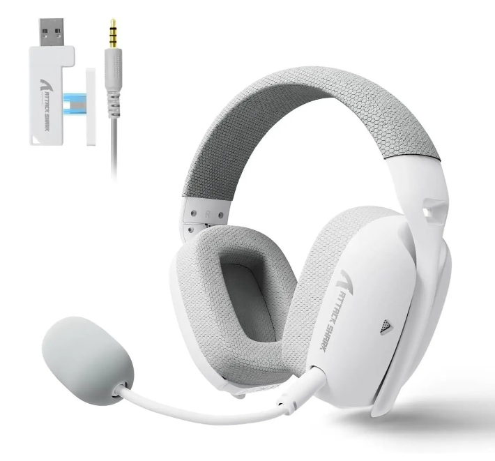 Наушники беспроводные игровые ATTACK SHARK L80PRO 2.4G/Bluetooth/Wired for PC PS XBOX White