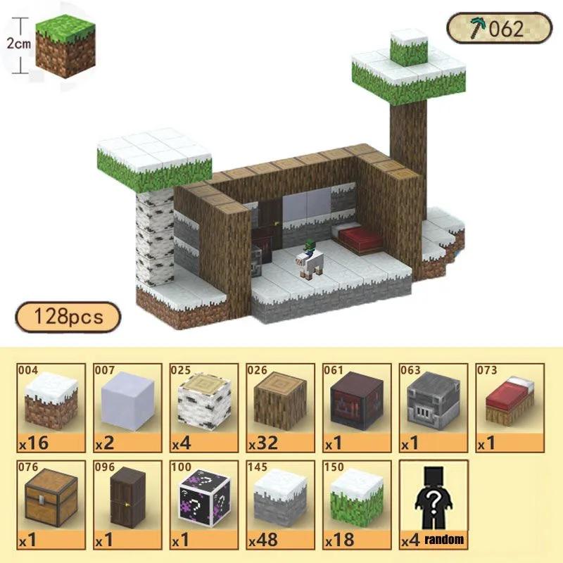 Конструктор магнітний Minecraft Сніговий будиночок 4 фігурки 128 шт. (005/11) - фото 2 Конструктор магнітний Minecraft Сніговий будиночок 4 фігурки 128 шт. (005/11) - фото 2