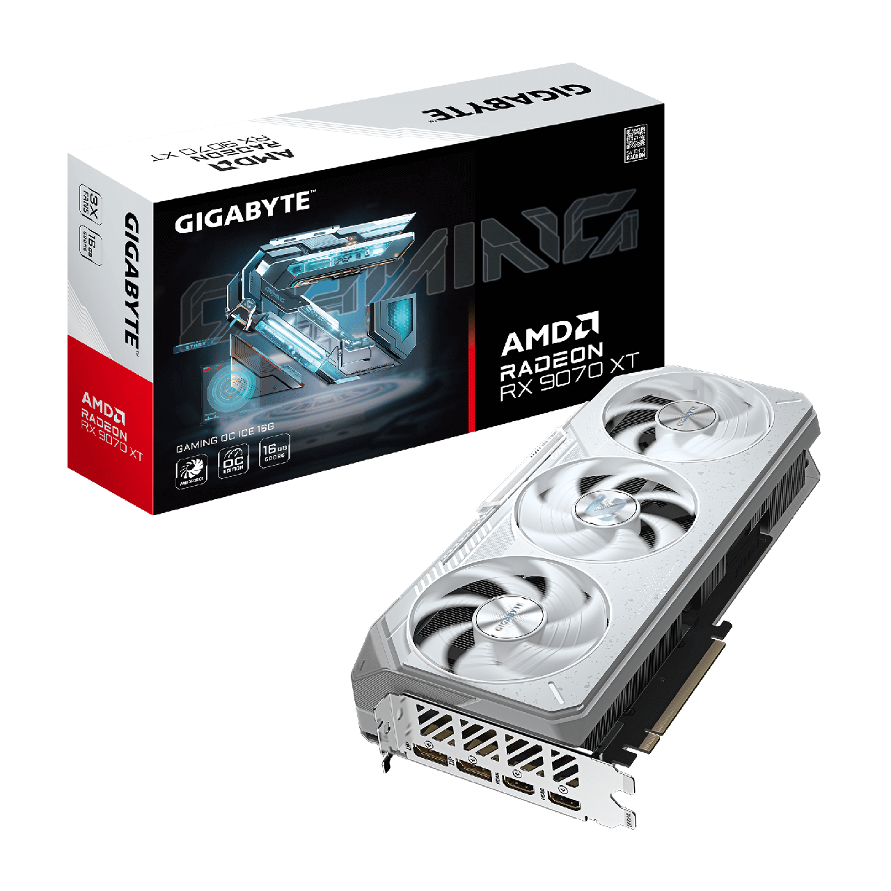 Видеокарта AMD Radeon RX 9070 XT 16GB GDDR6 Gaming OC Ice Gigabyte (GV-R907XGAMINGOCICE-16GD) Видеокарта AMD Radeon RX 9070 XT 16GB GDDR6 Gaming OC Ice Gigabyte (GV-R907XGAMINGOCICE-16GD)