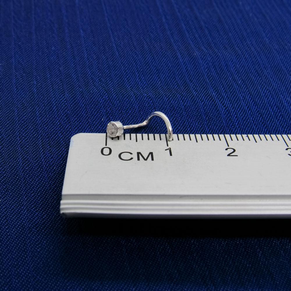 Серебряный нострил пирсинг в нос Круглый камушек (1372767089) - фото 5