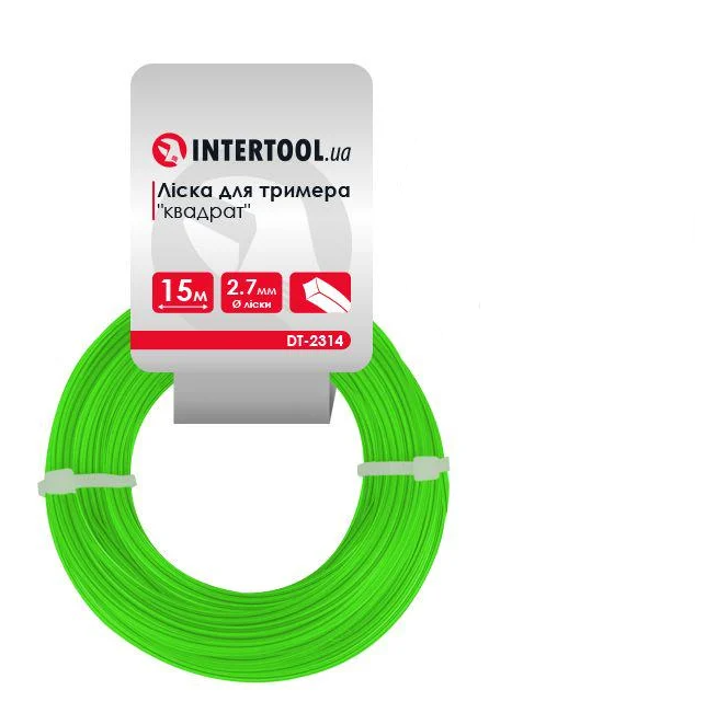 Волосінь для тримера Intertool квадрат 2,7 мм х 15 м (DT-2314)