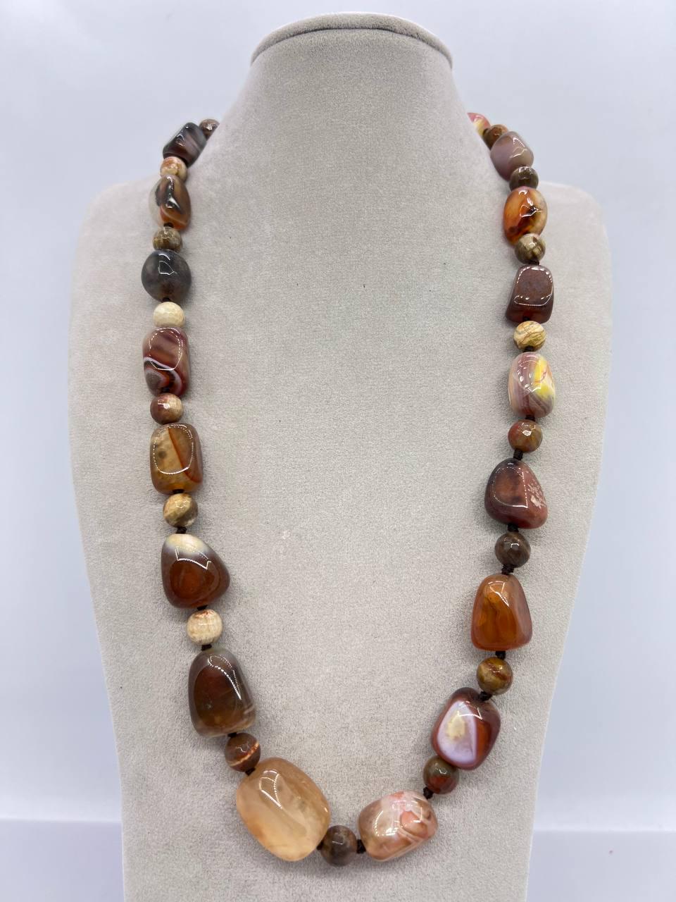 Намисто сердолік 46 см Різнокольоровий (10956)