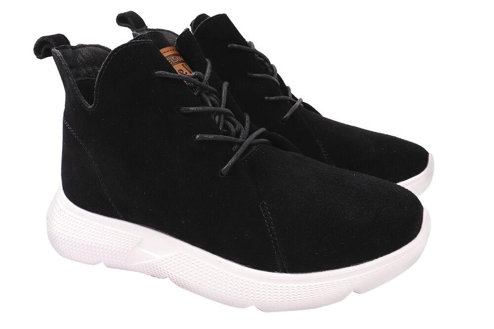 Ботинки женские Gifanni из замши на низком ходу на шнуровке р. 39 Черный (15-9/20DHC)