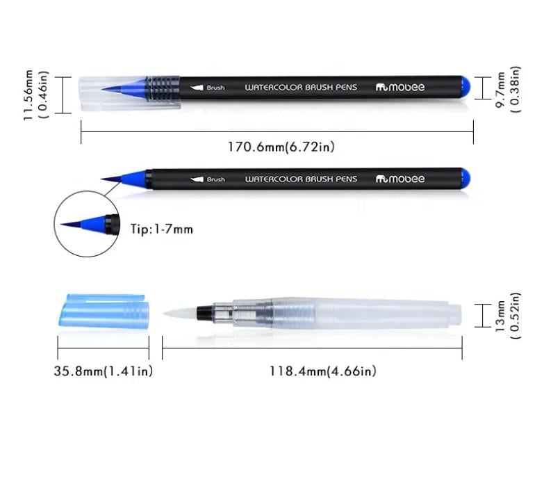 Маркеры акварельные с кисточкой Mobee 48 цветов для скетчинга (10261297) - фото 3