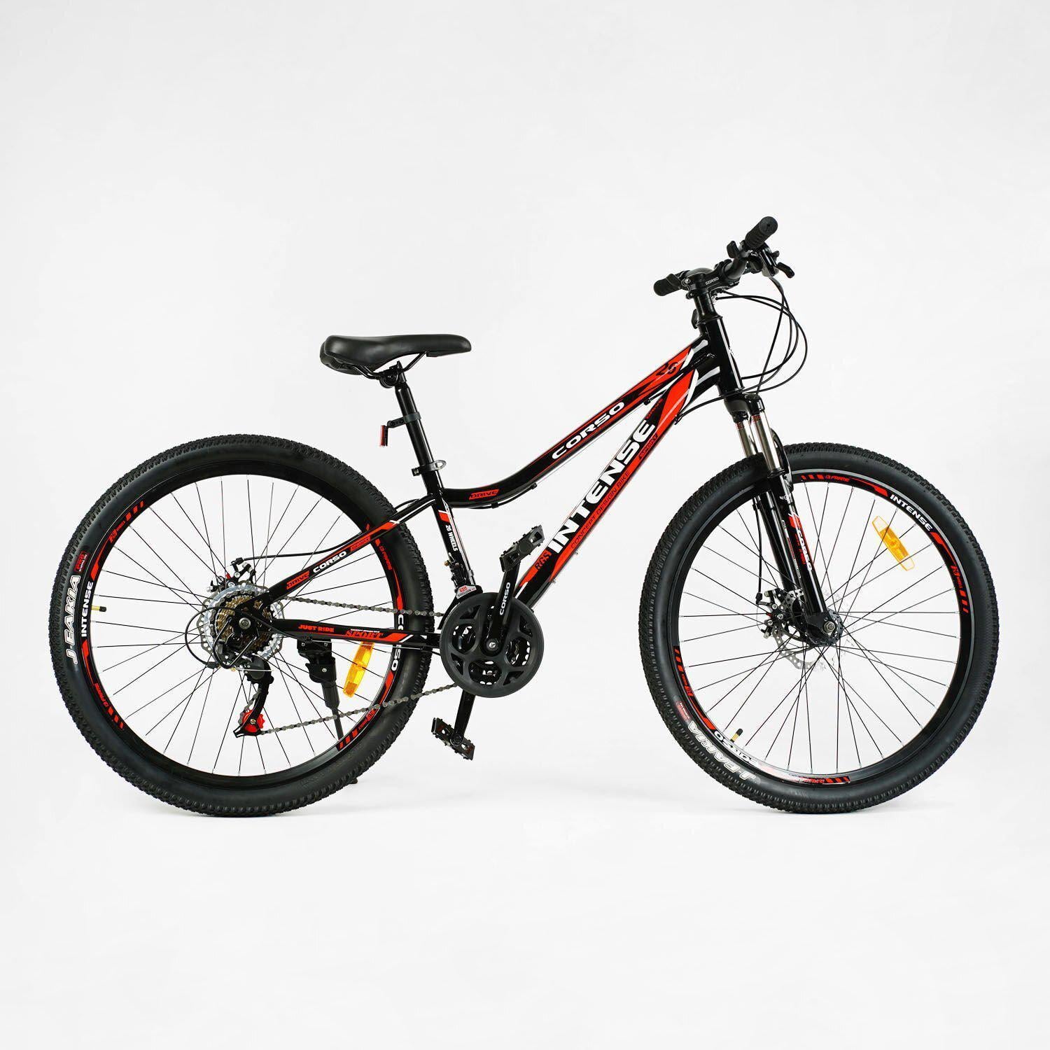 Велосипед горный Corso INTENSE 26"/13" Черно-красный (436629024)