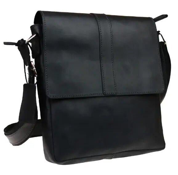 Сумка чоловіча Freeskin Space на плече шкіряна 25x21x4 см Чорний - фото 1 Сумка чоловіча Freeskin Space на плече шкіряна 25x21x4 см Чорний - фото 1