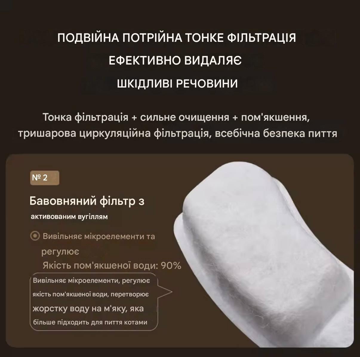 Фонтан-поилка Cat Water Fountain с фильтрацией и циркуляцией воды 3 л White (2835160215) - фото 6