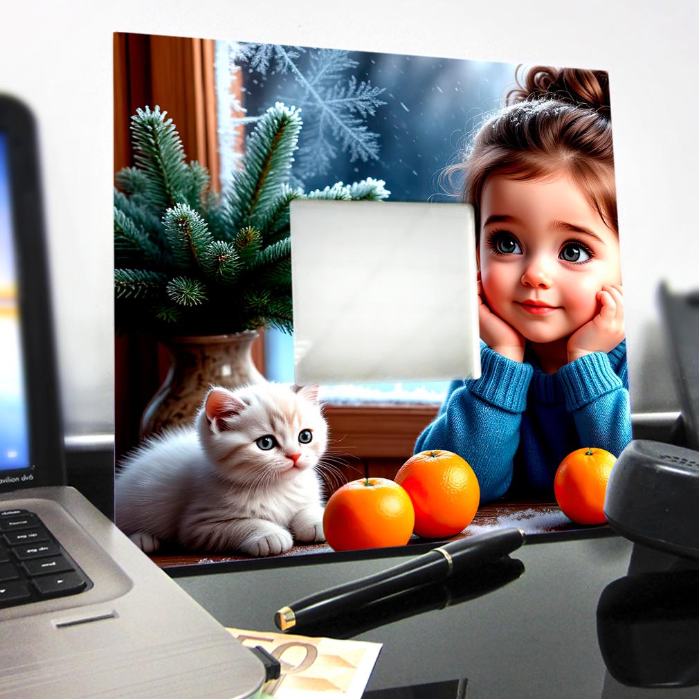 Зеркало декоративное Девочка и зима 260х260 мм (M04660) - фото 3 Зеркало декоративное Девочка и зима 260х260 мм (M04660) - фото 3