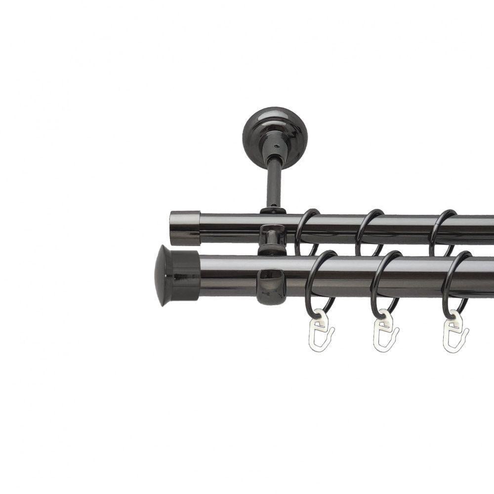 Карниз трубчатый двухрядный Orvit Дуо 25/19 мм открытый 160 см Оникс (000-7391) - фото 1