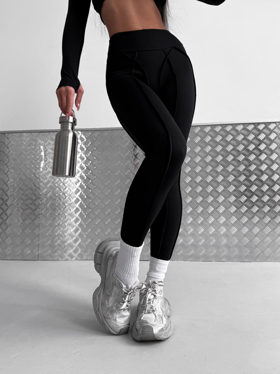 Легинсы с контурными швами M Черный (XLG01M)