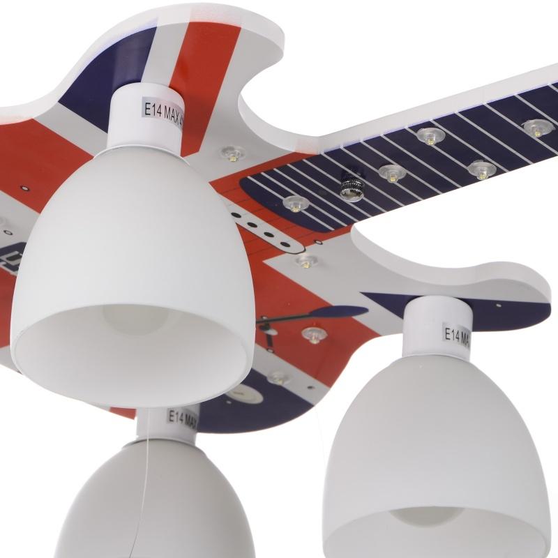 Люстра для детской Гитара Brille KL-417C/4 E14 BL с подсветкой - фото 2 Люстра для детской Гитара Brille KL-417C/4 E14 BL с подсветкой - фото 2