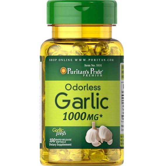 Часник Puritan's Pride Odorless Garlic 1000 мг 100 Softgels