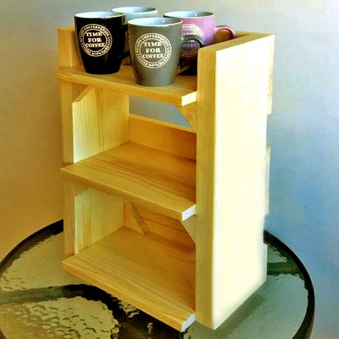 Полка для кружек из дерева Карби Карри (СДК-002703)