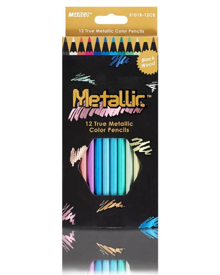 Набор цветных карандашей Metallic Marco 12 цветов (MAR-5101-12CB)