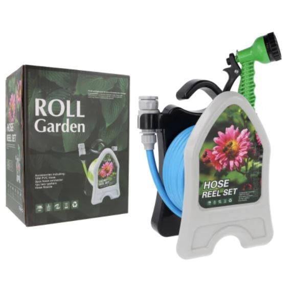Шланг для полива садовый Roll Garden с катушкой и распылителем LY-907 10 м Голубой