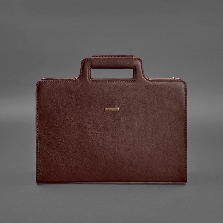Женская сумка кожаная для ноутбука и документов Бордовый (A-026692) - фото 5