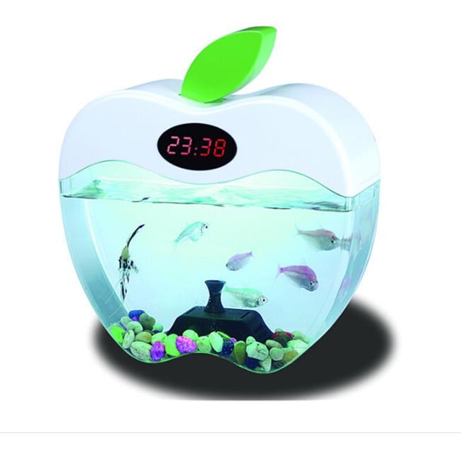 Настільний USB міні акваріум SUNROZ Mini Fish Tank "Яблуко" LED (SUN2691)