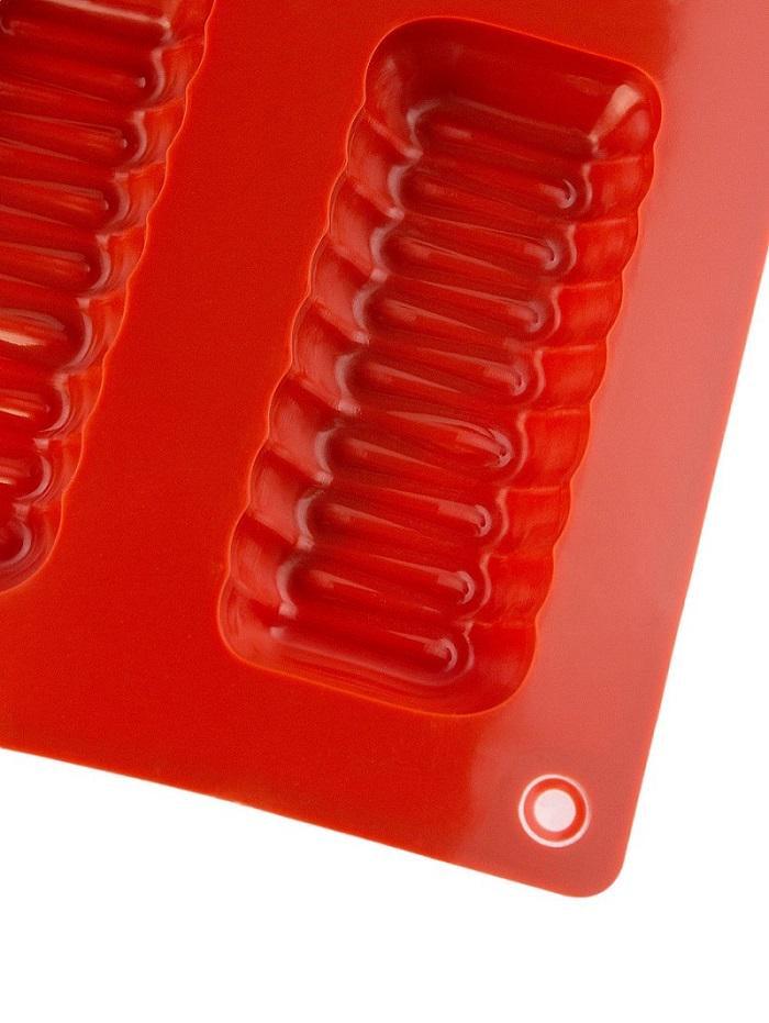 Форма силіконова One Chef для випічки Профі Хвиля 8х3,9х1,2 см на 9 осередків Червоний - фото 3 Форма силіконова One Chef для випічки Профі Хвиля 8х3,9х1,2 см на 9 осередків Червоний - фото 3