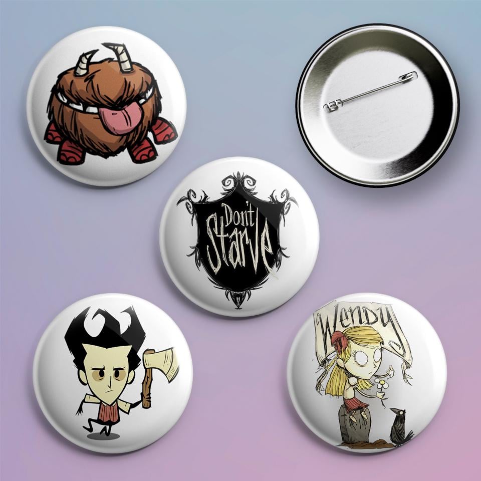 Значки на рюкзак с принтом игры Don’t Starve 4 шт.
