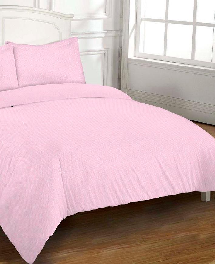 Постільна білизна Zastelli 19 білий горох на рожевом бязь євро 200x220см