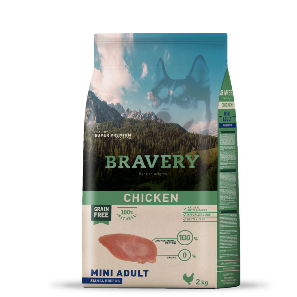 Корм беззерновой для собак Bravery Chicken Mini 2 кг (1656237730)