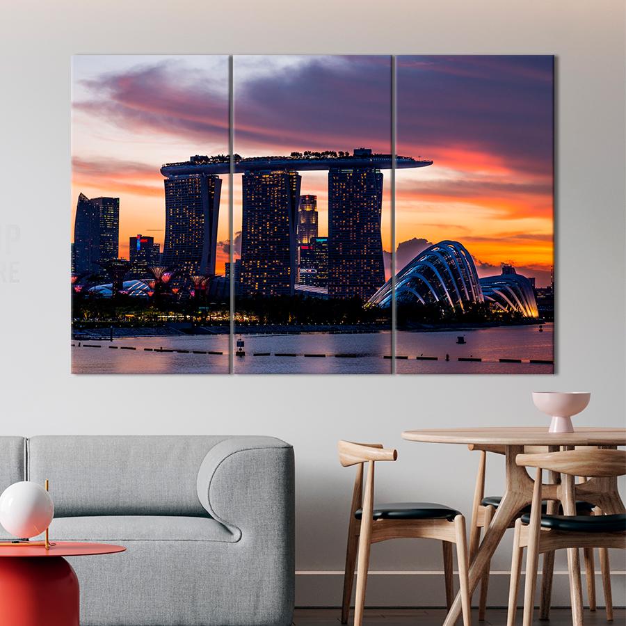 Картина город Необычная архитектура Сингапура 156x100 см (A818-3)