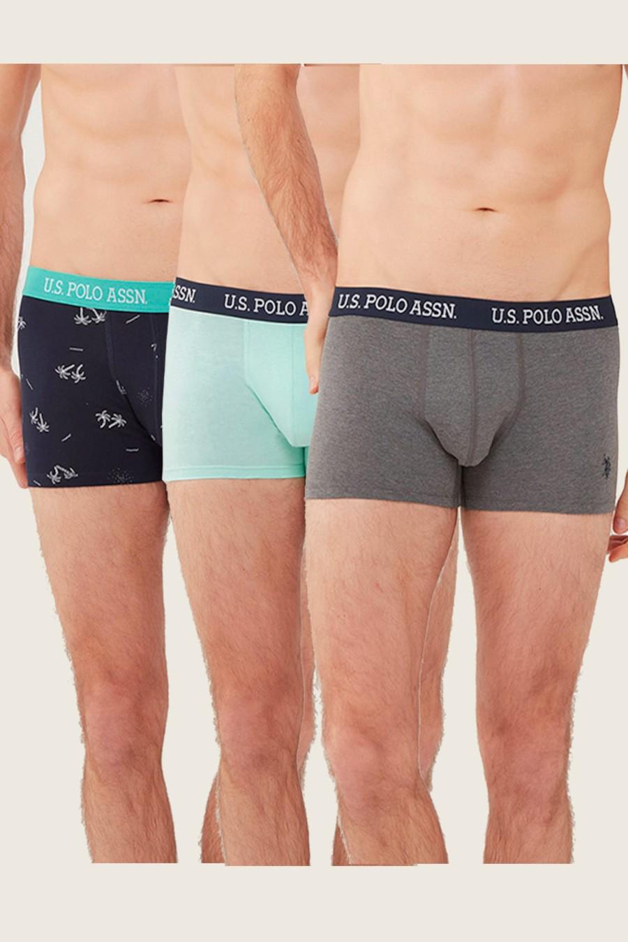 Труси боксеры U.S. Polo ASSN р. 48/M 3 шт. Темно-синий/Мятний/Антрацит (72277)