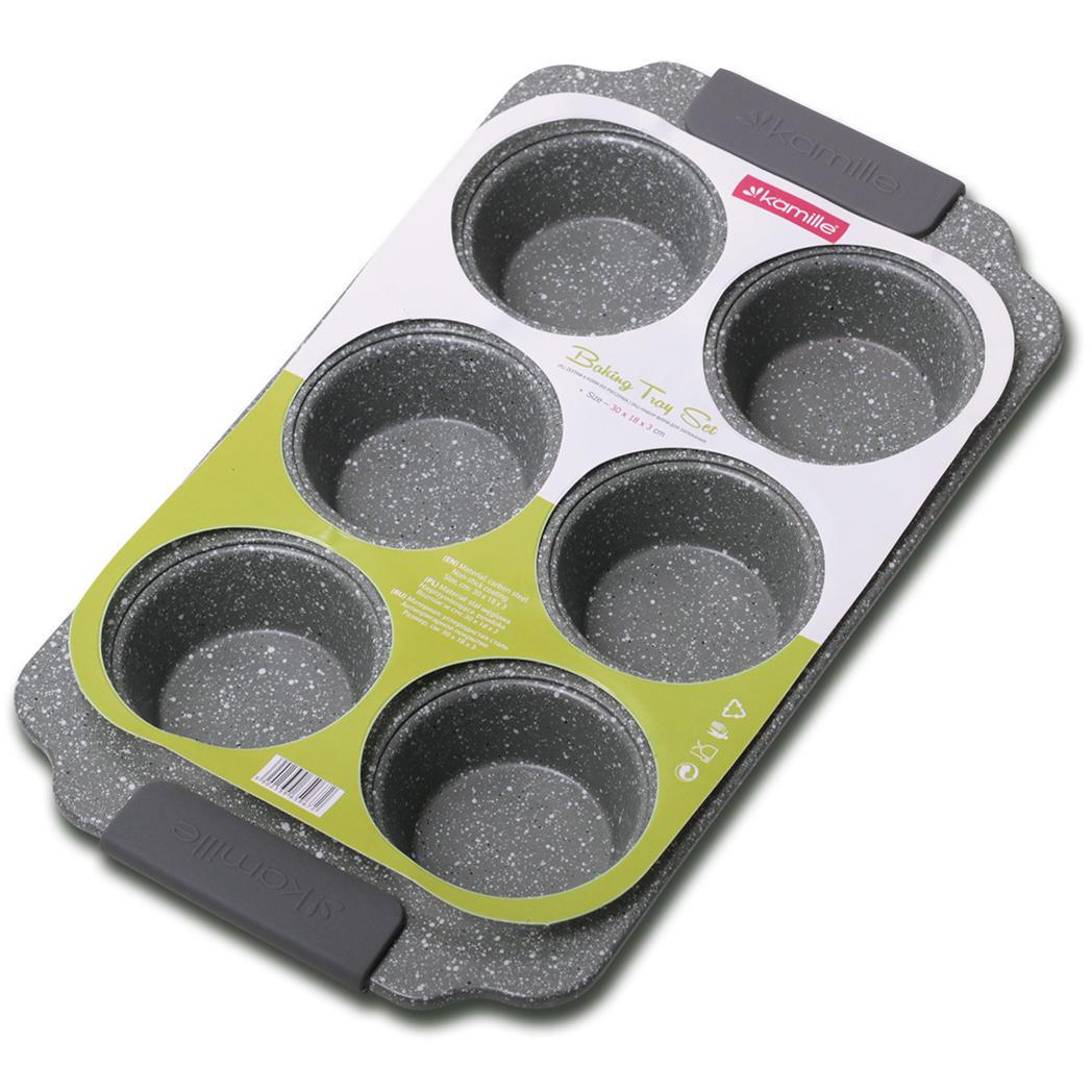 Форма для запекания Kamille из углеродной стали с 6 отделами 30х18 см Серый