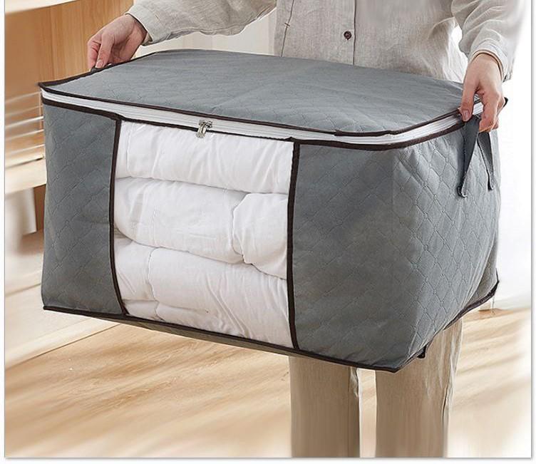 Органайзер для одежды и постельного белья бамбук Серый - фото 2