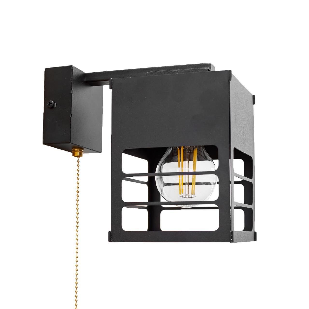 Бра MSK ELECTRIC Urban под лампу Е27 NL 2310-1 BK лофт (23624454)