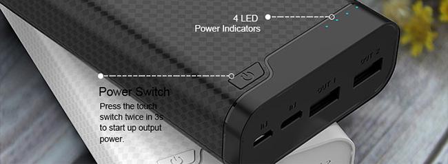 Повербанк Pineng PN-932 20000 mAh Black (93201) - фото 5