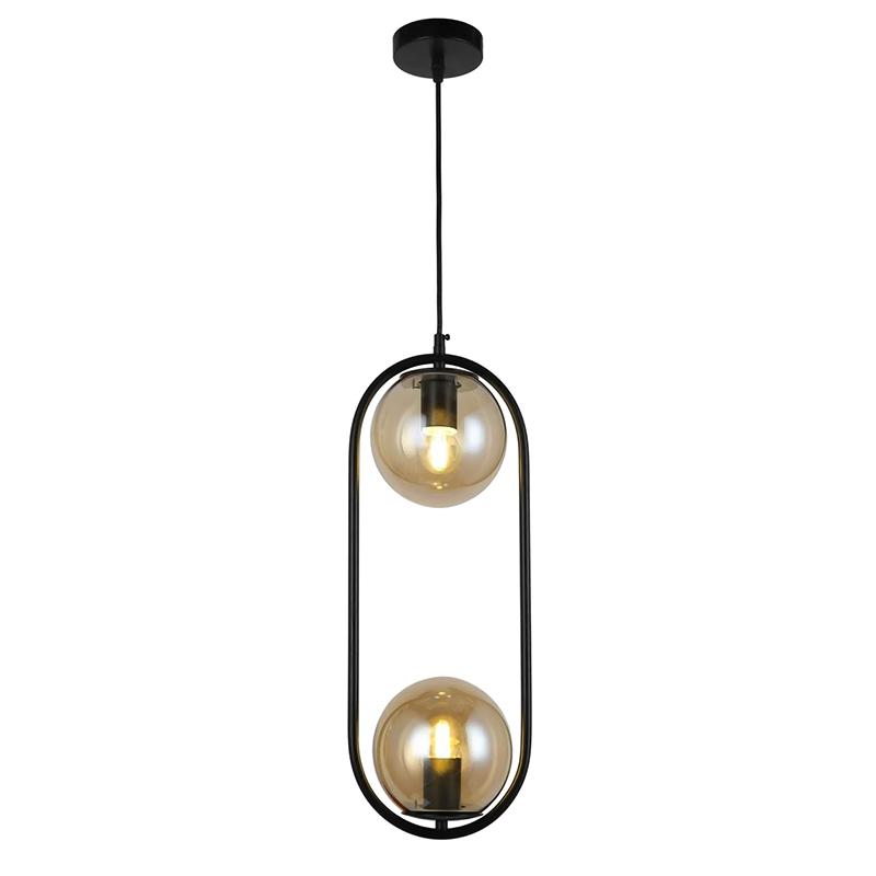 Люстра підвісна Light House LS-17189-2 Чорний/Бурштиновий Люстра підвісна Light House LS-17189-2 Чорний/Бурштиновий