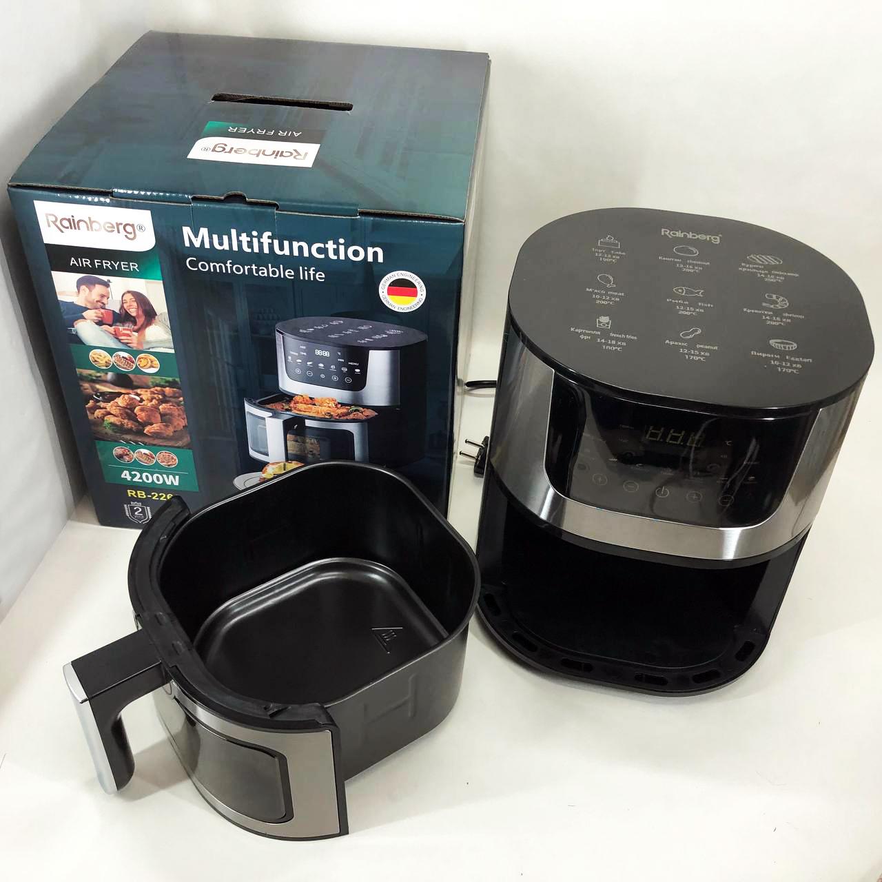 Аерогриль електричний Rainberg RB-2268 8 л 4200 Вт (RB-2268) - фото 9 Аерогриль електричний Rainberg RB-2268 8 л 4200 Вт (RB-2268) - фото 9