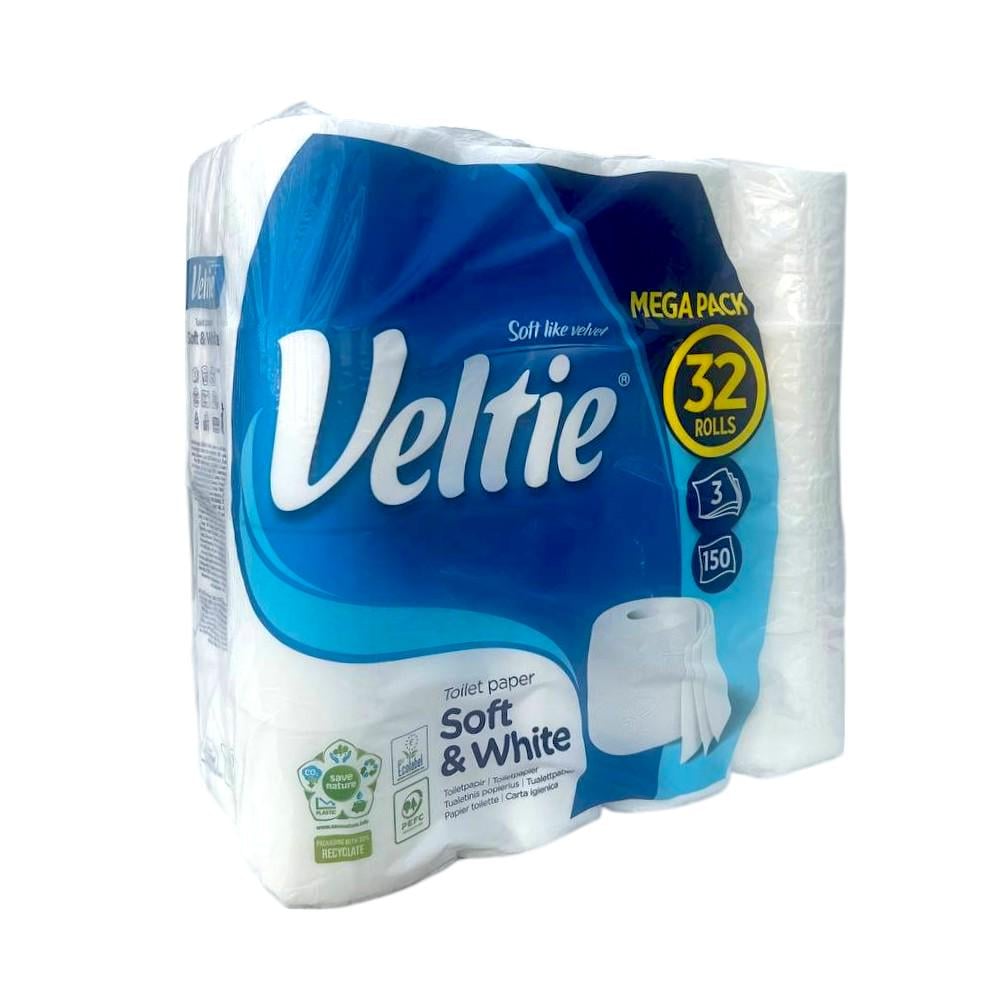 Туалетная бумага Veltie Soft White 32 рулонов 3 слоя (НФ-00009016)