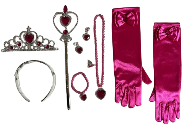 Ігровий набір принцеси з короною та рукавичками Малиновий (1737)