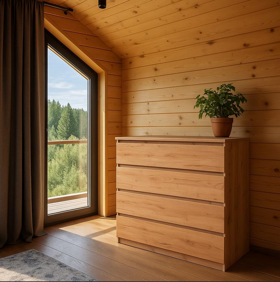 Комод современный с ящиками для спальни Мастер Форм Брайт 900х376х950 мм Дуб крафт золотой (20187) - фото 1 Комод современный с ящиками для спальни Мастер Форм Брайт 900х376х950 мм Дуб крафт золотой (20187) - фото 1