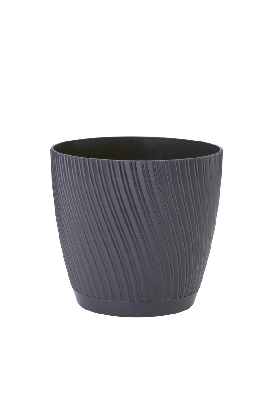 Горшок для цветов Form-Plastic Мика круглый 1,75 л 14х13 см Антрацит