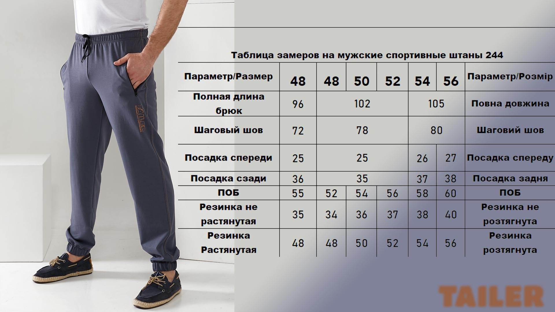 Штани чоловічі Tailer спортивні з манжетами із трикотажу р. 50 Сірий (244) - фото 7