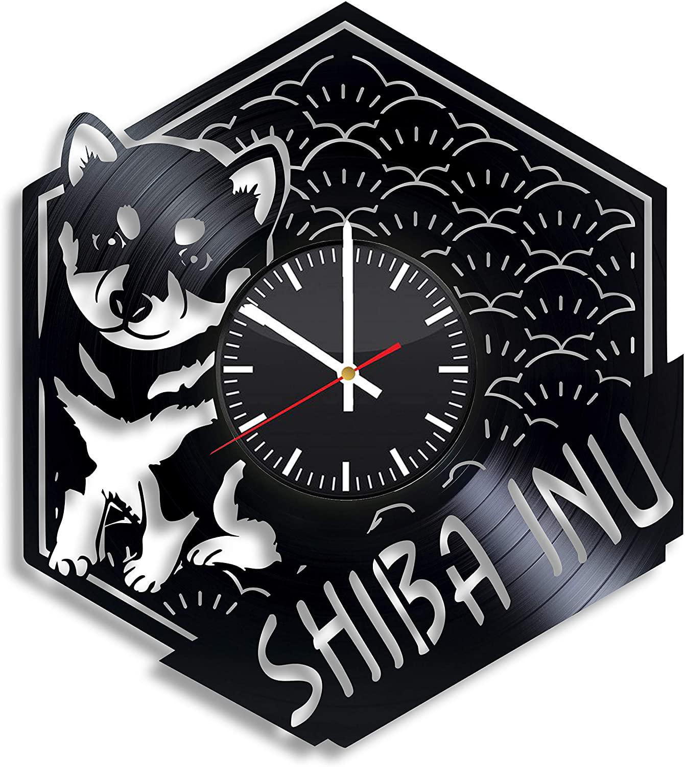 Часы настенные Сиба-ину 2473 из виниловой пластинки