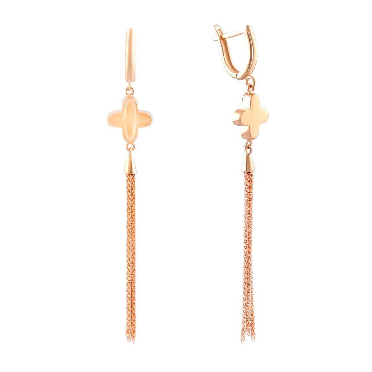 Золотые серьги без камней 3,94 г (74142)