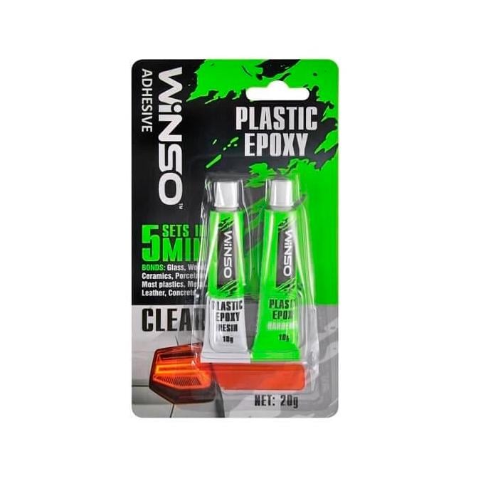 Клей епоксидний WINSO двокомпонентний Plastic Epoxy 20 г 300400 Прозорий (106029)