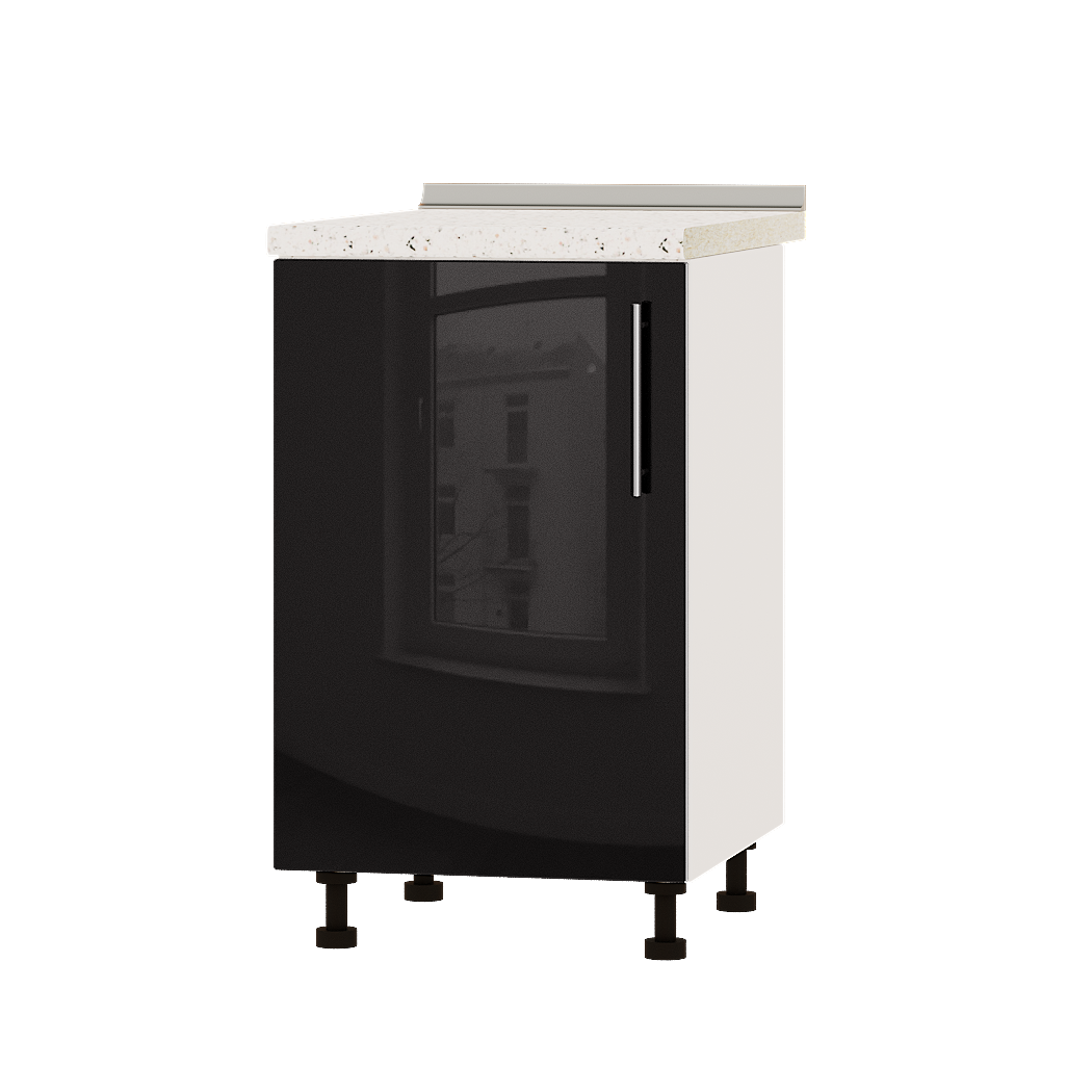 Шкаф нижний Эверест Акрил модуль Низ Н83-500 50х47х85 см Черный глянец/Белый (02095)