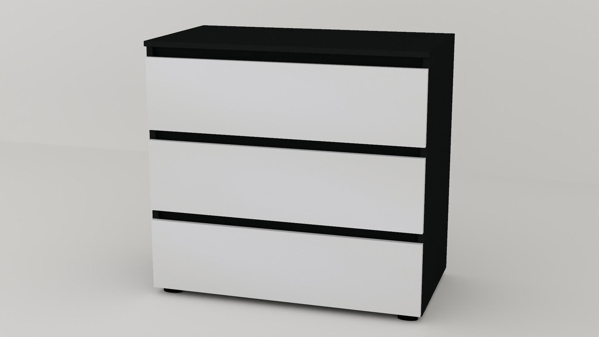 Комод Алекса СН-3/45 80х45х75 см Белый/Антрацитовый