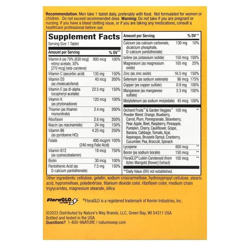 Комплекс витаминов и минералов для мужчин Nature's Way Men's Energy Multivitamin Alive! 50 таблеток (1093220480) - фото 2 Комплекс витаминов и минералов для мужчин Nature's Way Men's Energy Multivitamin Alive! 50 таблеток (1093220480) - фото 2