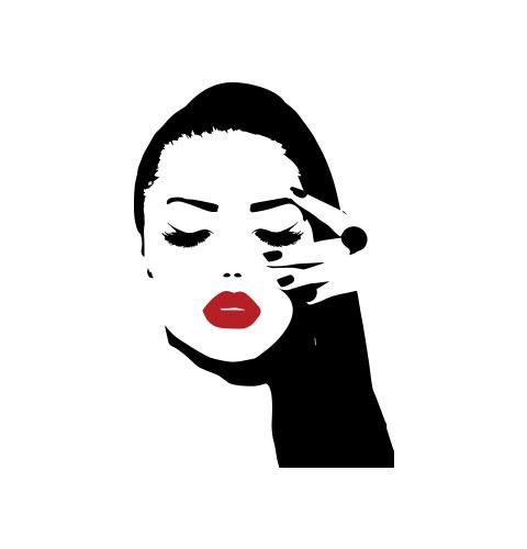 Наклейка интерьерная FroDecal Яркая девушка 500х740 мм Черный/Красный (fr00051_1_070_31)