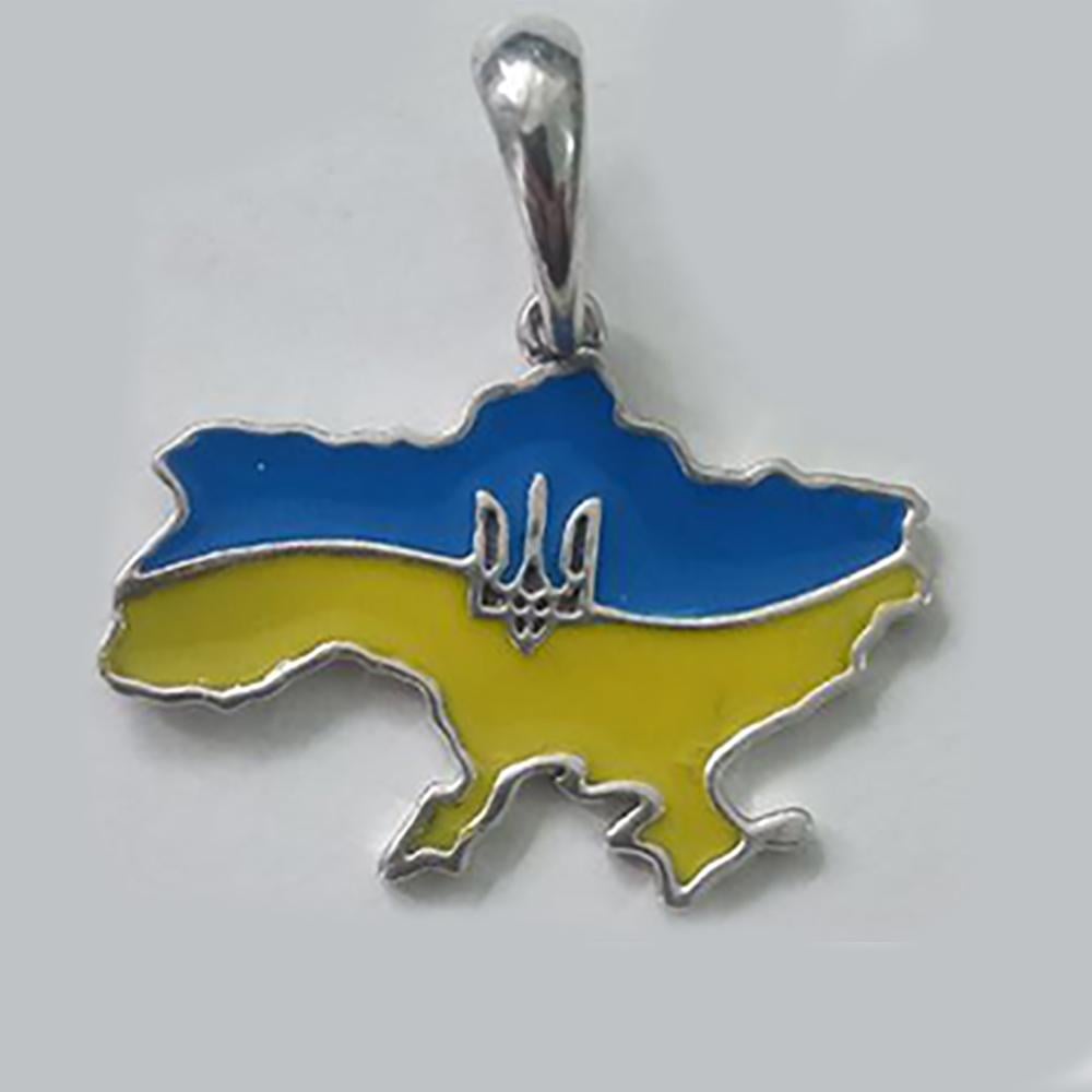 Кулон срібний Ideale PG03848 Мапа України з гербом (14244743)