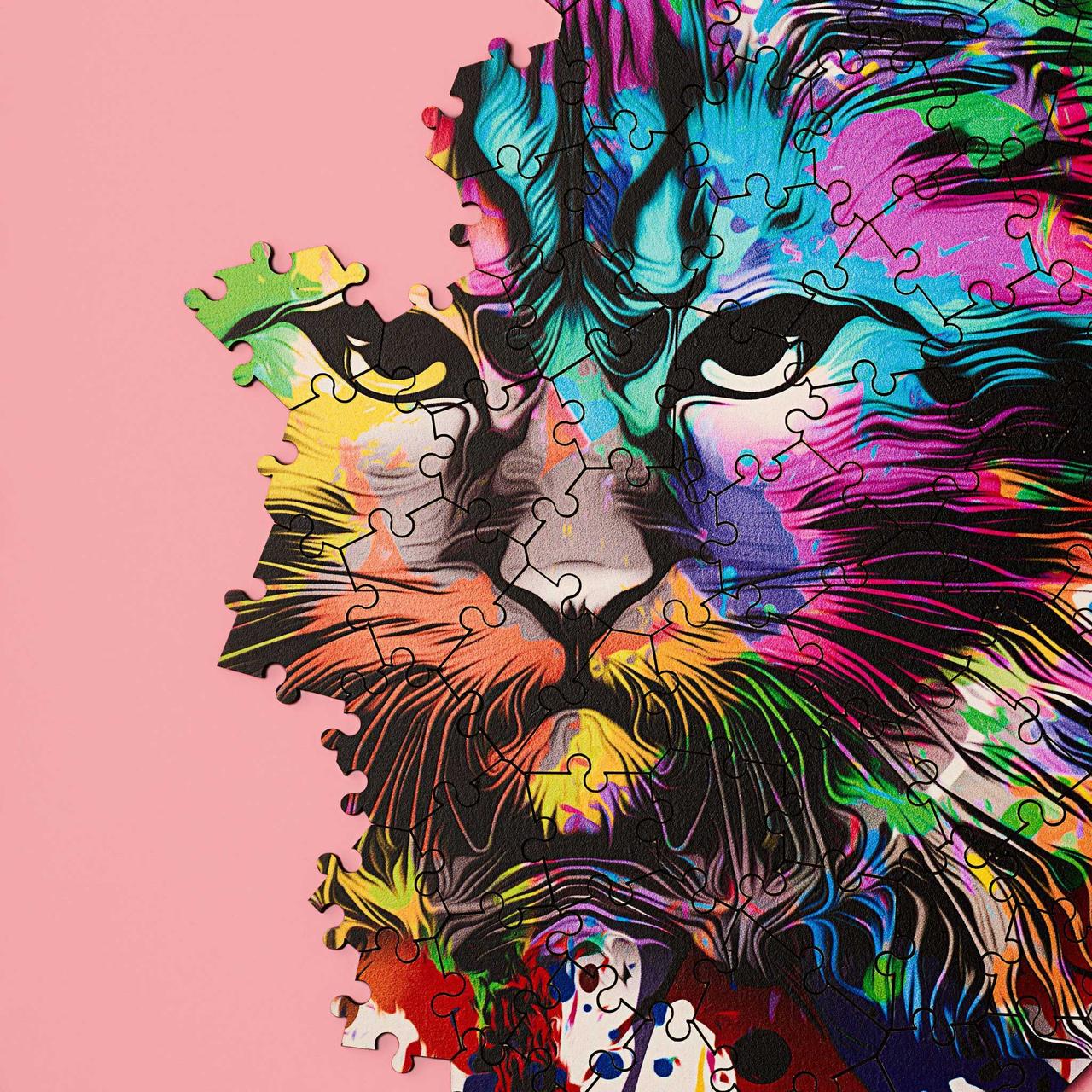 Пазл дерев'яний фігурний THEGRAVIX Графіті Тварини Кіт 146 деталей - фото 3 Пазл дерев'яний фігурний THEGRAVIX Графіті Тварини Кіт 146 деталей - фото 3