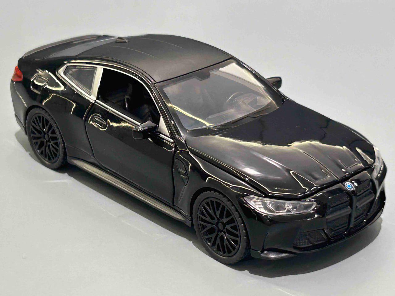 Машинка TK Union Group BMW M4 металлическая свет/звук/открывающаяся дверь/капот/багажник 1:32 Черный (91588)